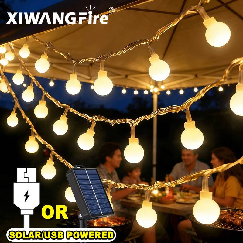 Outdoor Lighting Decoration - Guirnalda de Luces Solares/USB/a Pilas de