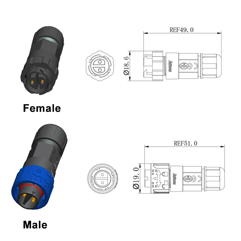 Outdoor Lighting Connectors - Conector de alimentación M16 de 2