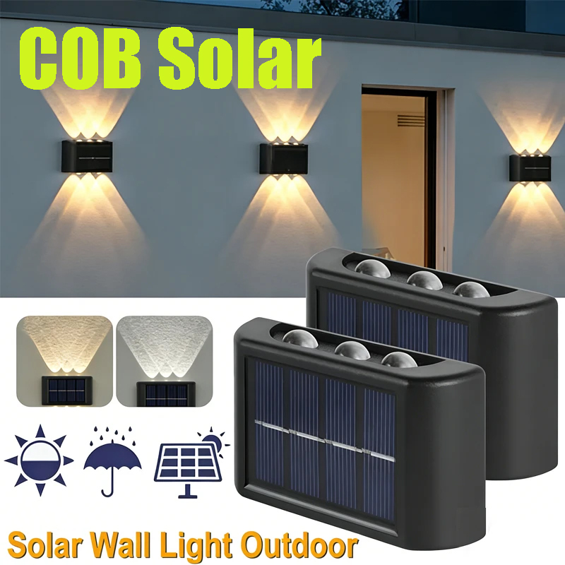 Outdoor Lighting Solar - Lámpara Solar COB para Pared, Exterior,