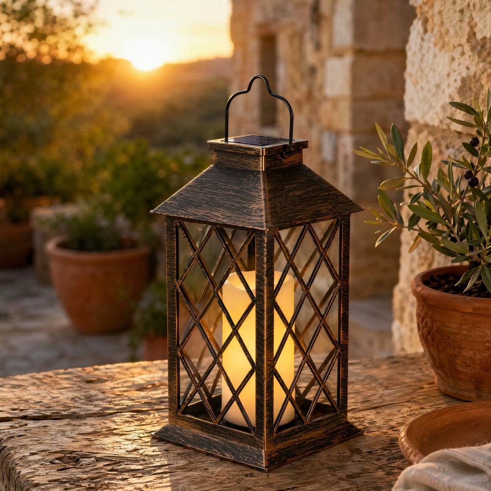 Outdoor Lighting Decoration - Linterna Solar Retro, Lámpara Solar de