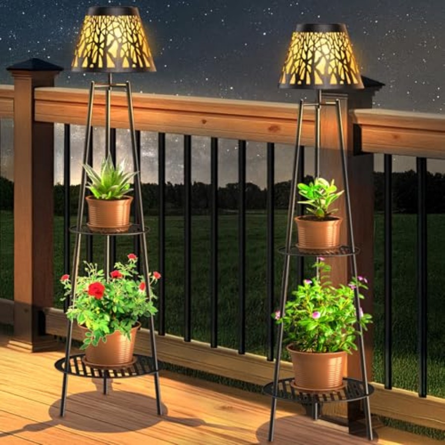 Outdoor Lighting Decoration - Paquete de 2 Lámparas Solares de