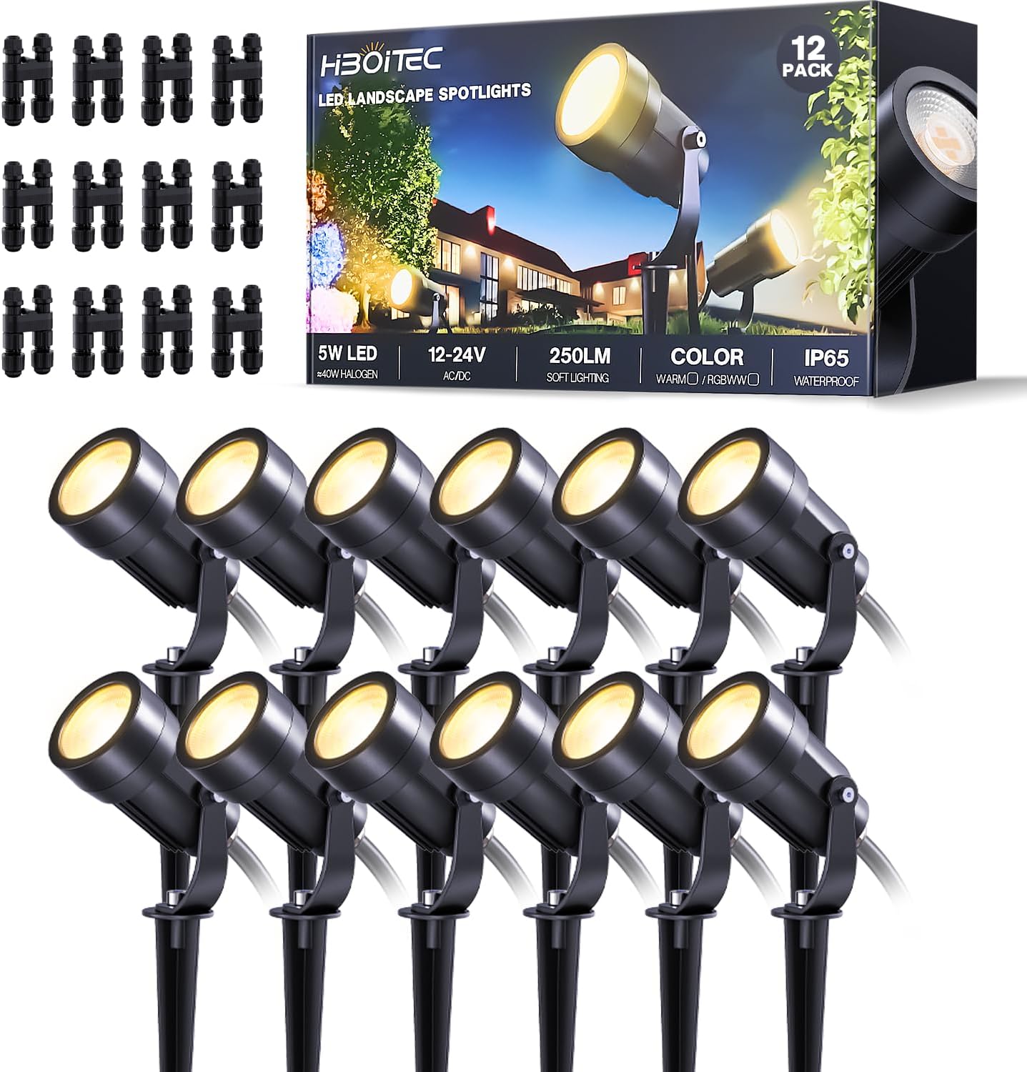 Outdoor Lighting Connectors - Paquete de Doce Conectores Fastlock de