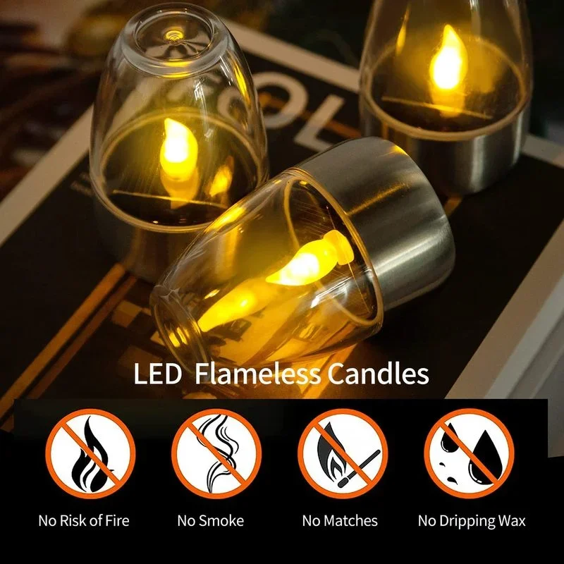 Velas sin llama alimentadas po - Outdoor Lighting Ideas For Party reseña y precio