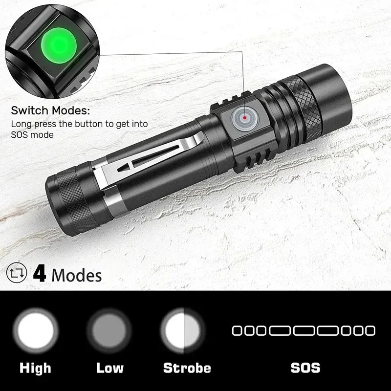 Linterna de mano recargable T6 - Outdoor Lighting Black reseña y precio