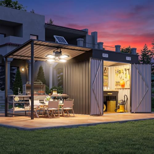 Caseta de almacenamiento exter - Outdoor Lighting Solar reseña y precio