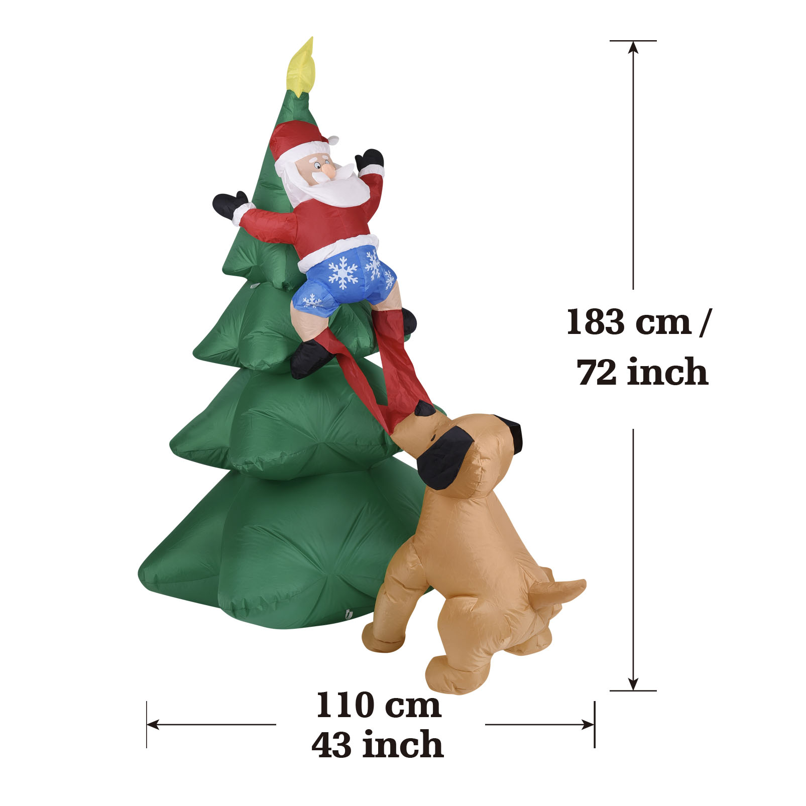 Perro inflable de Navidad con  - Outdoor Lighting Manufacturers reseña y precio