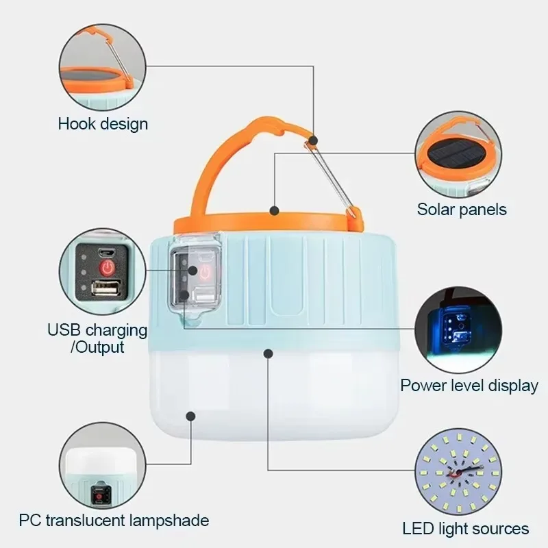 Linterna Solar para acampar, l - Outdoor Lighting Bulbs reseña y precio