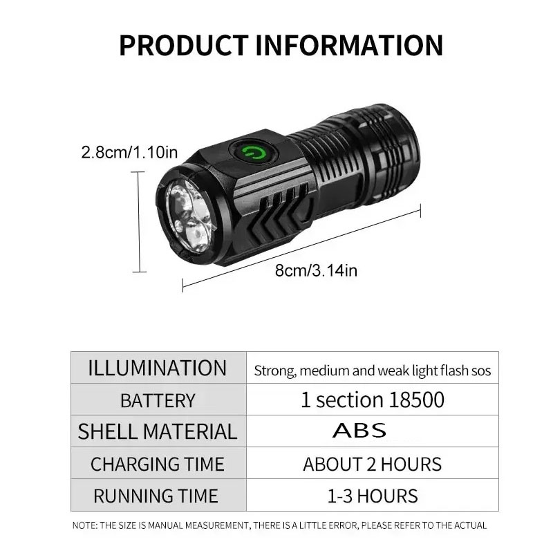 Mini linterna de 3 LED con cli - Outdoor Lighting Black reseña y precio