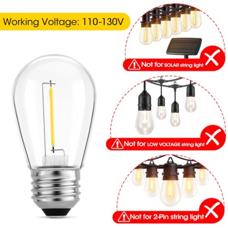 Paquete de 36 Bombillas LED S1 - Outdoor Lighting Bulbs reseña y precio
