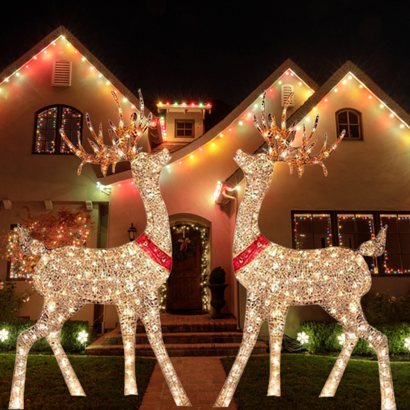 Decoración navideña iluminada, - Outdoor Lighting Yard Stakes reseña y precio