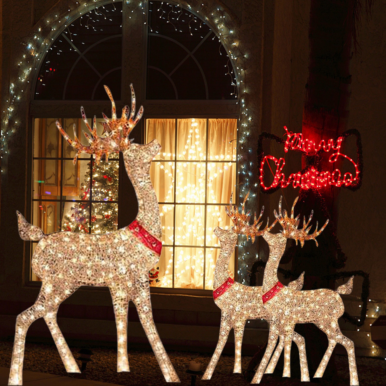 Decoración navideña iluminada, - Outdoor Lighting Yard Stakes reseña y precio