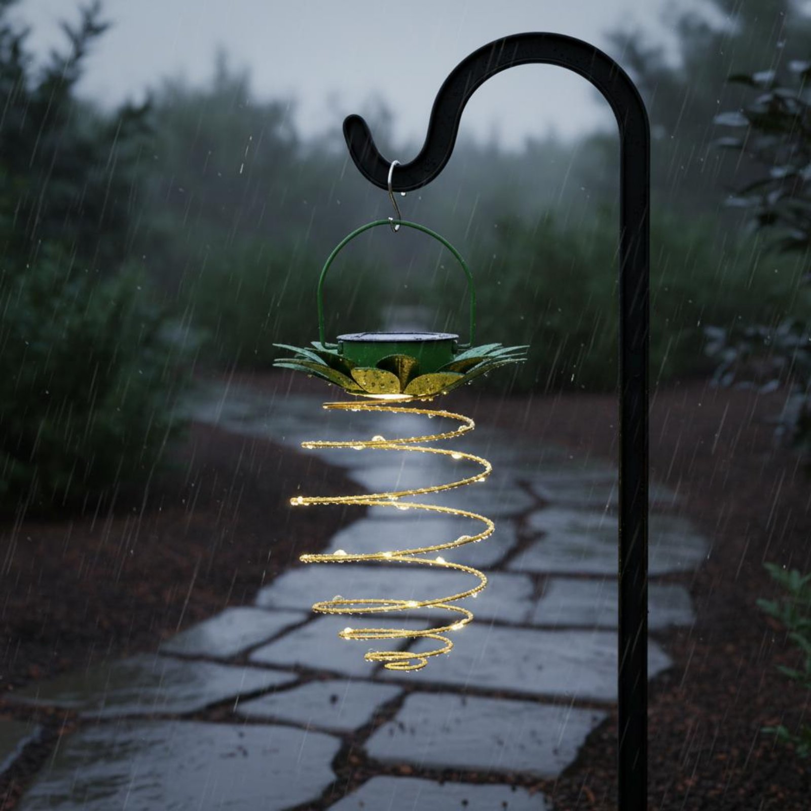 Lámpara solar con forma de piñ - Outdoor Lighting For Patio reseña y precio