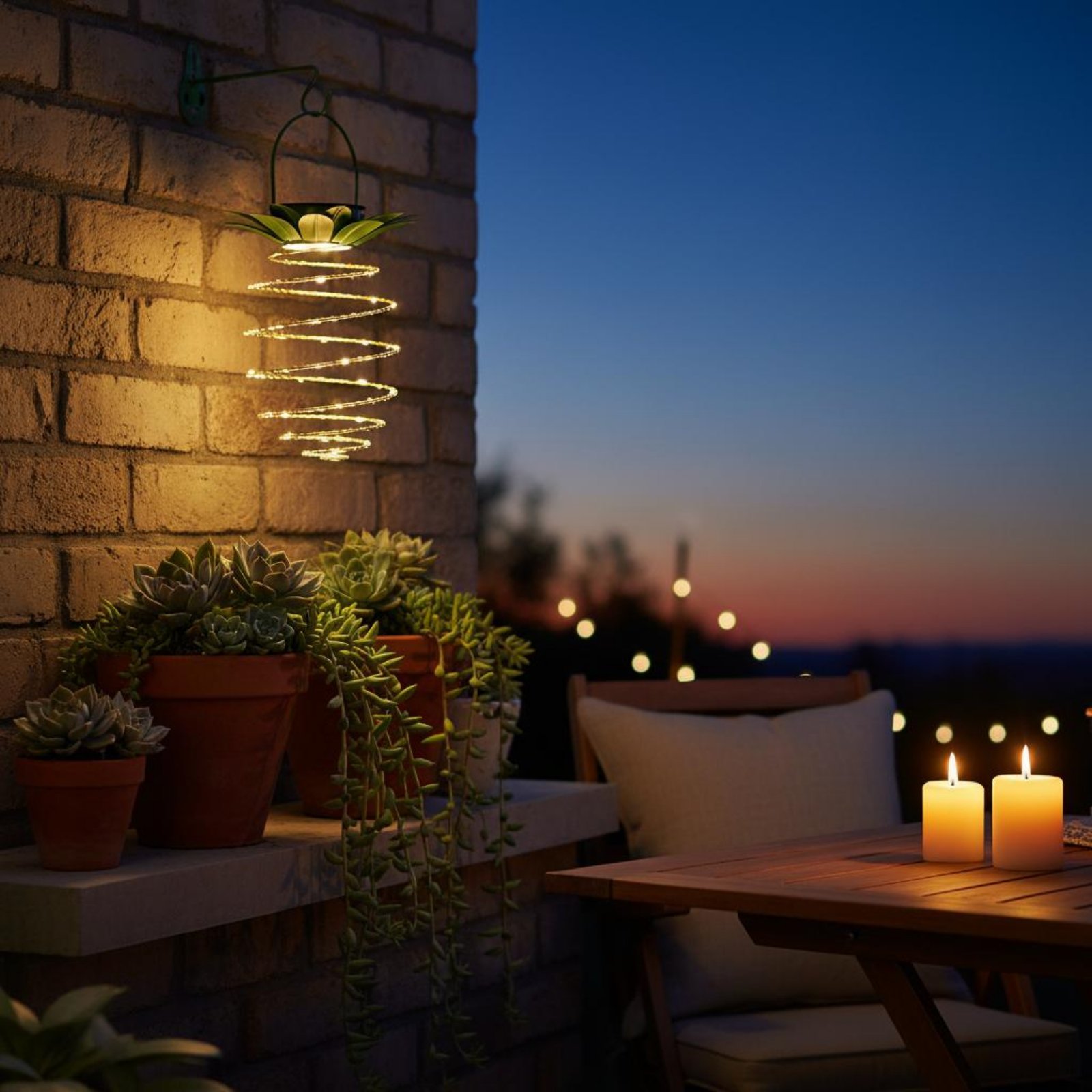 Lámpara solar con forma de piñ - Outdoor Lighting For Patio reseña y precio